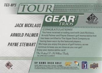 2021 SP Game Used - Tour Gear Trios Green #TG3-NPS Jack Nicklaus / Arnold Palmer / Payne Stewart Back
