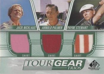 2021 SP Game Used - Tour Gear Trios Green #TG3-NPS Jack Nicklaus / Arnold Palmer / Payne Stewart Front