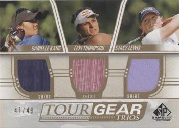 2021 SP Game Used - Tour Gear Trios Gold #TG3-LTK Danielle Kang / Lexi Thompson / Stacy Lewis Front