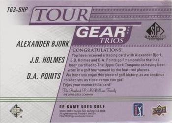2021 SP Game Used - Tour Gear Trios Purple #TG3-BHP J.B. Holmes / Alexander Bjork / D.A. Points Back