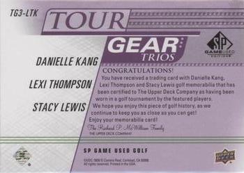 2021 SP Game Used - Tour Gear Trios Purple #TG3-LTK Danielle Kang / Lexi Thompson / Stacy Lewis Back