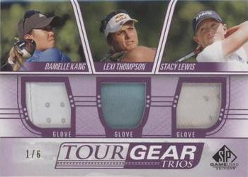 2021 SP Game Used - Tour Gear Trios Purple #TG3-LTK Danielle Kang / Lexi Thompson / Stacy Lewis Front