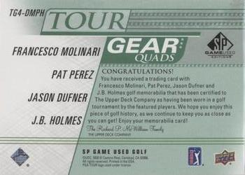 2021 SP Game Used - Tour Gear Quads Green #TG4-DMPH Francesco Molinari / Pat Perez / Jason Dufner / J.B. Holmes Back