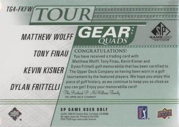 2021 SP Game Used - Tour Gear Quads Green #TG4-FKFW Matthew Wolff / Tony Finau / Kevin Kisner / Dylan Frittelli Back