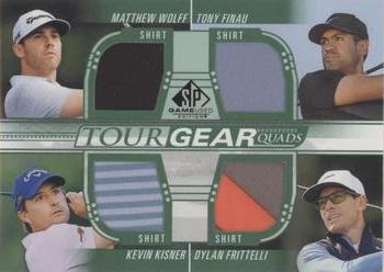 2021 SP Game Used - Tour Gear Quads Green #TG4-FKFW Matthew Wolff / Tony Finau / Kevin Kisner / Dylan Frittelli Front