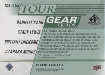 2021 SP Game Used - Tour Gear Quads Green #TG4-LLMK Danielle Kang / Stacy Lewis / Brittany Lincicome / Azahara Munoz Back