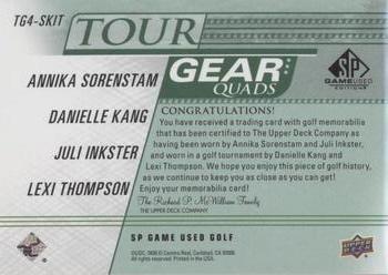 2021 SP Game Used - Tour Gear Quads Green #TG4-SKIT Annika Sorenstam / Danielle Kang / Juli Inkster / Lexi Thompson Back