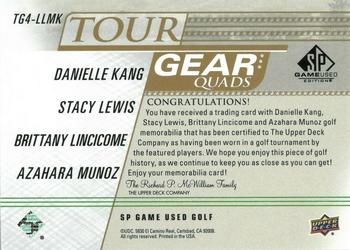2021 SP Game Used - Tour Gear Quads Gold #TG4-LLMK Danielle Kang / Stacy Lewis / Brittany Lincicome / Azahara Munoz Back