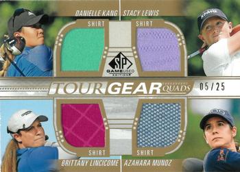 2021 SP Game Used - Tour Gear Quads Gold #TG4-LLMK Danielle Kang / Stacy Lewis / Brittany Lincicome / Azahara Munoz Front