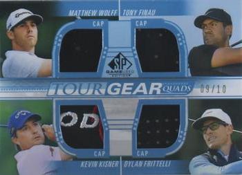 2021 SP Game Used - Tour Gear Quads Blue #TG4-FKFW Matthew Wolff / Tony Finau / Kevin Kisner / Dylan Frittelli Front