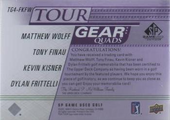 2021 SP Game Used - Tour Gear Quads Purple #TG4-FKFW Matthew Wolff / Tony Finau / Kevin Kisner / Dylan Frittelli Back