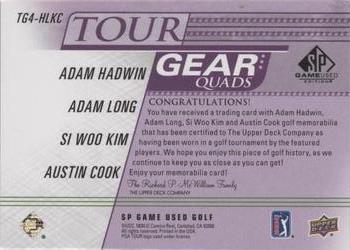 2021 SP Game Used - Tour Gear Quads Purple #TG4-HLKC Adam Hadwin / Adam Long / Si Woo Kim / Austin Cook Back