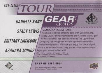 2021 SP Game Used - Tour Gear Quads Purple #TG4-LLMK Danielle Kang / Stacy Lewis / Brittany Lincicome / Azahara Munoz Back