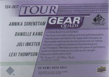 2021 SP Game Used - Tour Gear Quads Purple #TG4-SKIT Annika Sorenstam / Danielle Kang / Juli Inkster / Lexi Thompson Back