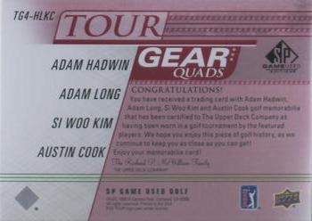 2021 SP Game Used - Tour Gear Quads Red #TG4-HLKC Adam Hadwin / Adam Long / Si Woo Kim / Austin Cook Back