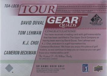 2021 SP Game Used - Tour Gear Quads Red #TG4-LDCB David Duval / Tom Lehman / K.J. Choi / Cameron Beckman Back