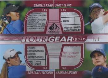 2021 SP Game Used - Tour Gear Quads Red #TG4-LLMK Danielle Kang / Stacy Lewis / Brittany Lincicome / Azahara Munoz Front