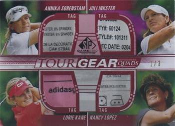 2021 SP Game Used - Tour Gear Quads Red #TG4-LSIK Annika Sorenstam / Juli Inkster / Lorie Kane / Nancy Lopez Front