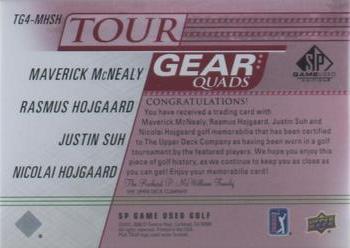 2021 SP Game Used - Tour Gear Quads Red #TG4-MHSH Maverick McNealy / Rasmus Hojgaard / Justin Suh / Nicolai Hojgaard Back