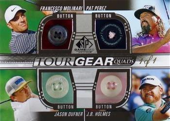 2021 SP Game Used - Tour Gear Quads Black #TG4-DMPH Francesco Molinari / Pat Perez / Jason Dufner / J.B. Holmes Front