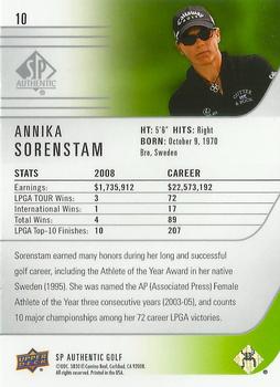 2021 SP Authentic #10 Annika Sorenstam Back