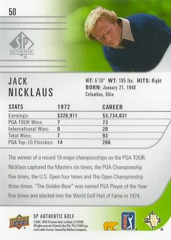 2021 SP Authentic #50 Jack Nicklaus Back