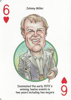 2005 Hero Decks Golf Heroes Playing Cards #6♥ Johnny Miller Front