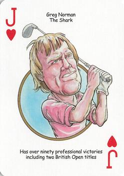 2005 Hero Decks Golf Heroes Playing Cards #J♥ Greg Norman Front