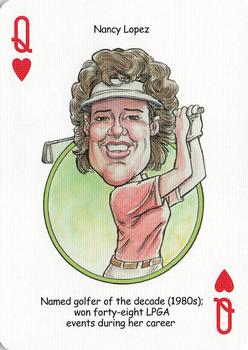 2005 Hero Decks Golf Heroes Playing Cards #Q♥ Nancy Lopez Front