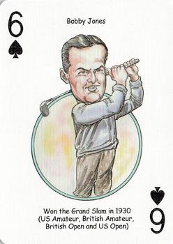 2005 Hero Decks Golf Heroes Playing Cards #6♠ Bobby Jones Front