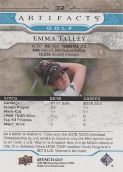 2021 Upper Deck Artifacts - Blue #32 Emma Talley Back