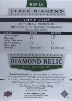 2021 Upper Deck Artifacts - Black Diamond Relics Green #BDR-LK Lorie Kane Back