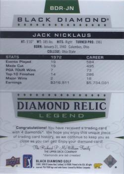 2021 Upper Deck Artifacts - Black Diamond Relics Green #BDR-JN Jack Nicklaus Back