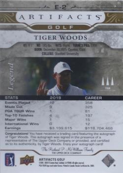 2021 Upper Deck Artifacts - Artifacts Achievements Autographs #E-2 Tiger Woods Back