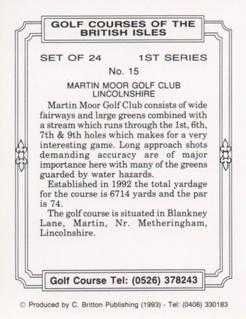 1993 C. Britton Publishing Golf Courses of the British Isles #15 Martin Moore Golf Club, Lincolnshire Back
