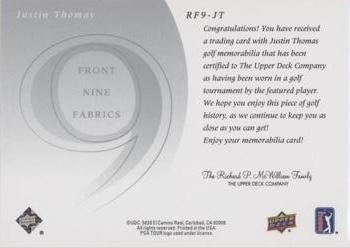 2021 SP Game Used - 2002 Retro Front 9 Fabrics Achievements #RF9-JT Justin Thomas Back