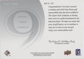 2021 SP Game Used - 2002 Retro Front 9 Fabrics Achievements #RF9-TF Tony Finau Back