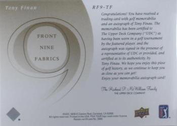 2021 SP Game Used - 2002 Retro Front 9 Signature Fabrics Achievements #RF9-TF Tony Finau Back
