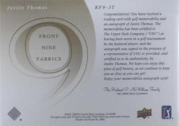 2021 SP Game Used - 2002 Retro Front 9 Signature Fabrics Achievements #RF9-JT Justin Thomas Back