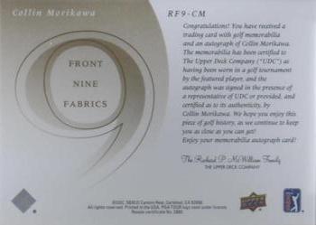 2021 SP Game Used - 2002 Retro Front 9 Signature Fabrics Achievements #RF9-CM Collin Morikawa Back