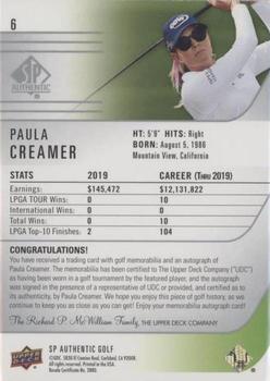 2021 SP Authentic - Limited #6 Paula Creamer Back