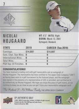 2021 SP Authentic - Limited #7 Nicolai Hojgaard Back