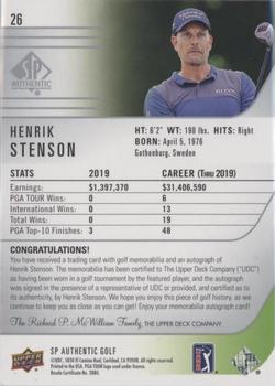 2021 SP Authentic - Limited #26 Henrik Stenson Back