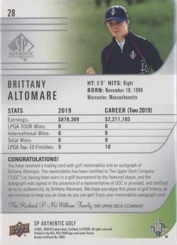 2021 SP Authentic - Limited #28 Brittany Altomare Back