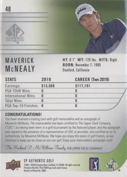 2021 SP Authentic - Limited #48 Maverick McNealy Back
