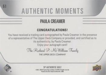 2021 SP Authentic - Limited #61 Paula Creamer Back