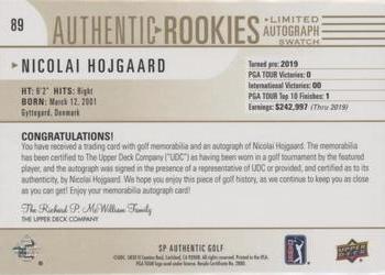 2021 SP Authentic - Limited #89 Nicolai Hojgaard Back