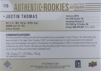 2021 SP Authentic - Limited #115 Justin Thomas Back