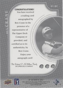 2021 SP Authentic - 2001 Retro Tribute Autographs #01-BC Ben Crane Back
