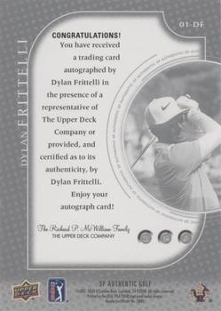 2021 SP Authentic - 2001 Retro Tribute Autographs #01-DF Dylan Frittelli Back